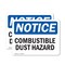 Signmission Combustible Dust Hazard OSHA Notice Sign, Vinyl Decal, 7in W x 5in L, 2PK OS-2PACK-NS-D-57-L-10721 - alternate 1